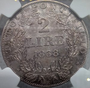 2 Lire 1868 Rare

In sealed SLAB ... 